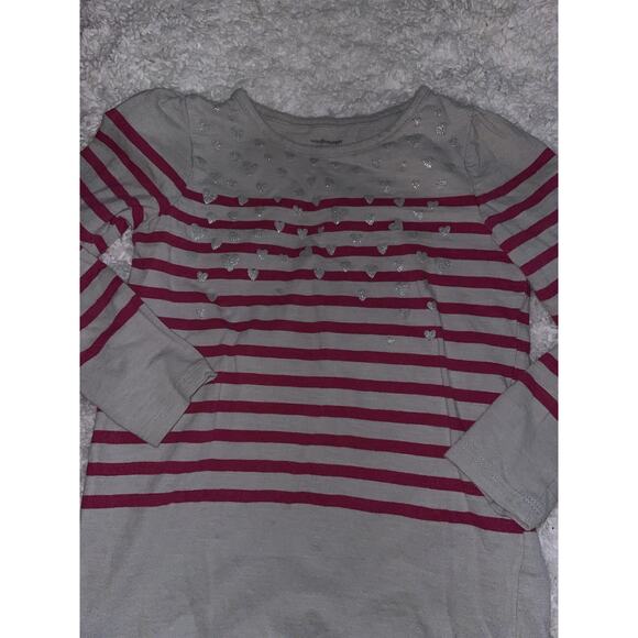 Vertbaudet sz. 8 heart pink & gray top. Cute, Great Quality - Picture 1 of 9
